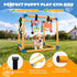 Wovelli 10 19.5" Puppy Play Gym with Hanging Toys, PVC Removable Dog Enrichment Playground, Interactive Indoor Training