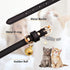 3 Pack Leather Cat Collars with Bells - Soft Pet Safety Kitten Collars in Black, Chocolate, Beige (XS)