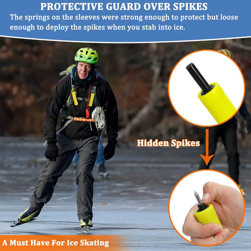 Retractable Ice Safety Pick for Ice Fishing, Skating, and Safety Spikes, Essential Ice Fishing Accessories Kit