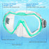 Snorkeling Gear for Adults - Anti-Fog Tempered Glass Lens Snorkel Set with Mesh Bag, Ear Plug for Scuba Diving