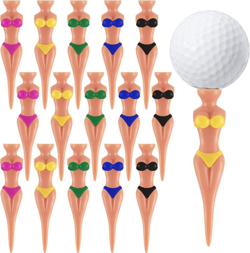 Skylety 15 Pieces Funny Golf Tees for Lady - 76 mm/3 Inch Plastic Pin Up Golf Tees for Women Golf Training Accessories