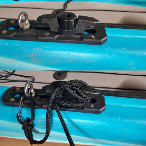 Line Cleat for Kayak Track Mount, Kayak Anchor Cleat for Rail Mount Kayak Fishing Accessories, Black, Pack of 2