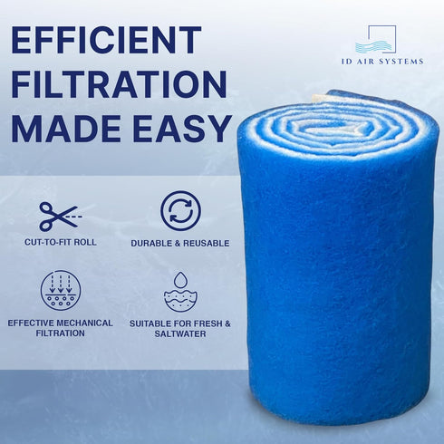 Premium Koi Pond and Aquarium Filter Media Roll, 12 inch by 1 inch Thick for Freshwater or Marine Aquariums