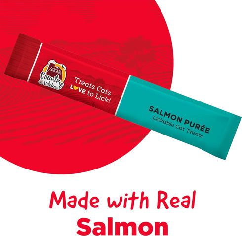 Country 2 Oz, 4 Count Kitchen Salmon Puree Lickable Cat Treats, Made with Real Salmon
