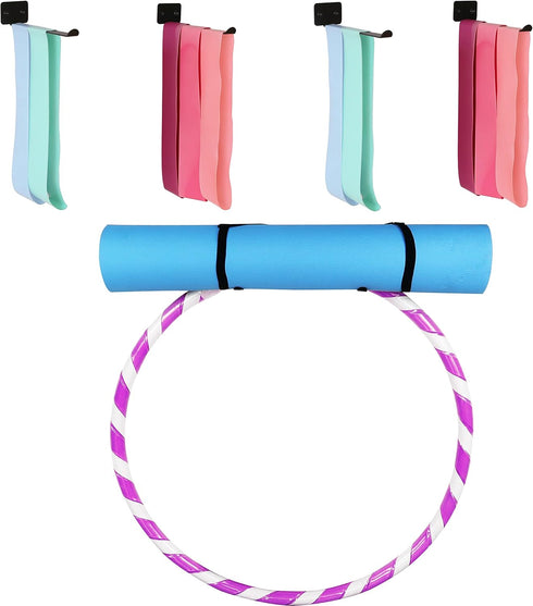 Yoga Mat Storage Rack Wall Mounted, 4 Pcs 2 Set Multi-Purpose Wall Holder for Storing Yoga Mats, Blocks, Foam Roller