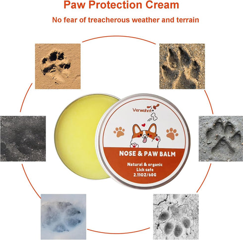 2 oz Paw Balm Dogs Lick Safe Dog Nose Balm for Dry Nose, Dog Paw Protector and Healing for Dry, Cracked Feet and Nose