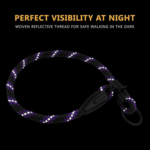 BronzeDog Rope Pro Training Dog Collar, Braided No Pull Quick Release Lead for Small Medium Large Dogs (S - 17.7" Long,