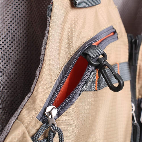 Lightweight Fly Fishing Vest with Multi Pockets - Adjustable Size Mesh Fishing Backpack for Men and Women