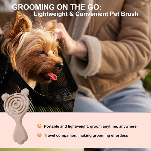 Cat-Ear Design Puppy Brush, Gentle Soft-Bristle Small Dogs Plastic Detangling Grooming Tool, Fit for Yorkie Shih Tzu