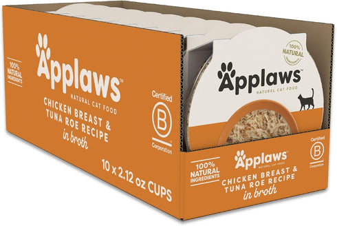 Applaws Natural Wet Cat Food in Broth, Limited and Natural Ingredients, High