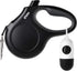 Fida 16 ft Retractable Dog Leash with Poop Bags Dispenser, Anti-Slip Handle for Medium Dogs or Cats up to 44 lbs (Black)
