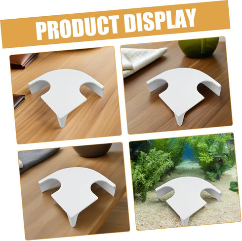BESPORTBLE Aquarium Corner Hideout Cave with Two Holes Fish and Shrimp Shelter Small White Fish Tank Shelter