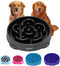 4 Cups Slow Feeder Dog Bowls for Large Breeds, Dog Puzzle Feeder, Black Slow Eating Bowl, 1 Pcs