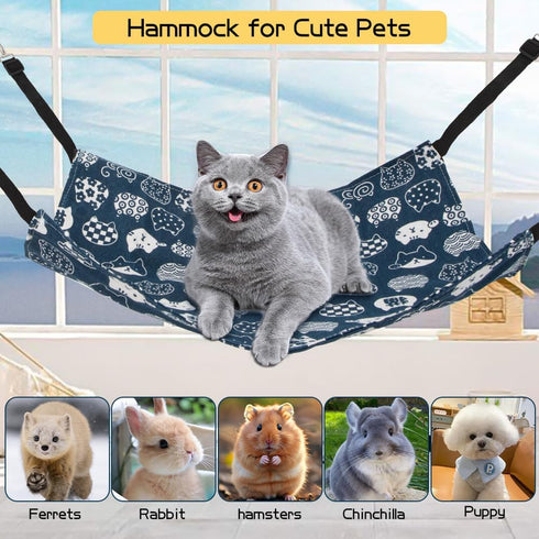Cat Hammock for Ferret Cage, Indoor Cat Accessories, Dog Hammock Bed, Hanging Cat Bed, Pet Cage Swing