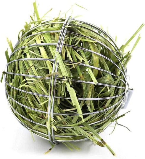 Tfwadmx Stainless Steel Rabbit Hay Feeder, Grass Play Hay Ball Chew Toy, Small Animals Hay Manger Dispenser