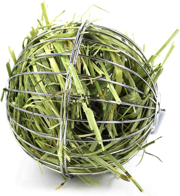 Tfwadmx Stainless Steel Rabbit Hay Feeder, Grass Play Hay Ball Chew Toy, Small Animals Hay Manger Dispenser