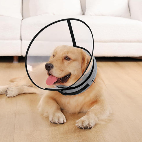 ICOYEA 7, Sponge Core Dog Cone, Inflatable Dog Cone Collar Alternative, Dogs Donut Collar After Surgery, Soft Cone