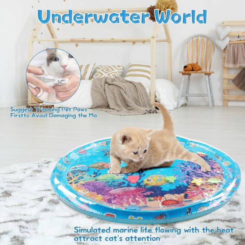YIJHLHB Inflatable,Summer Thickened Water Mat for Cats,Big Pet Water Bed Washable Pets Cooling Water Sensory Play