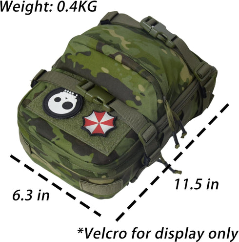 Tactical Hydration Backpack for 2L Bladder, Lightweight MOLLE Water Carrier for Hiking, Biking, Running