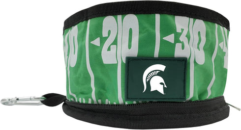 NCAA Michigan State Spartans Collapsible Dog Travel Bowl - Food and Water Bowl for Dogs & Cats - Portable Leak-Proof