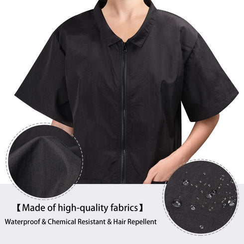 Noverlife L Size Pet Grooming Jacket with Full Zipper - Anti-Static Smock for Dog Cat Beauty, Water Resistant Barber