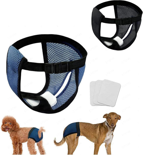 NIHUIFA Reusable Dog Diaper Comfortable Adjustable Waistband Nappies Protective Pants for Pet Female Dog Heat Outdoor