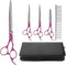 BESPORTBLE 0 Inch Pet Grooming Scissors Set 4 Pieces Rose Purple Stainless