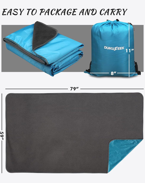 Outdoor Waterproof Camping Blanket, Hooded Fleece Windproof Blanket for Cold Weather Events