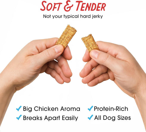 Farmland 3 (Pack 1) Traditions Dogs Love Chicken Jerky Dog Treats, Premium Two-Ingredient Dog Jerky with USA-Raised