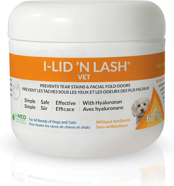 I-LID N LASH Vet Dog Eye Wipes - Tear Stain Preventer for