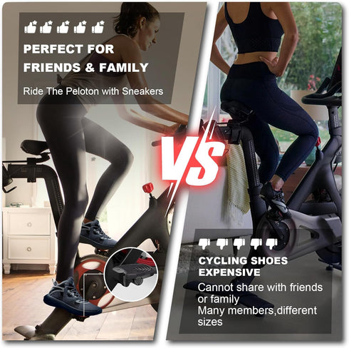 Ride with Sneakers Pedal Converters, Compatible with Peloton Bike, Replacement Bike Pedals