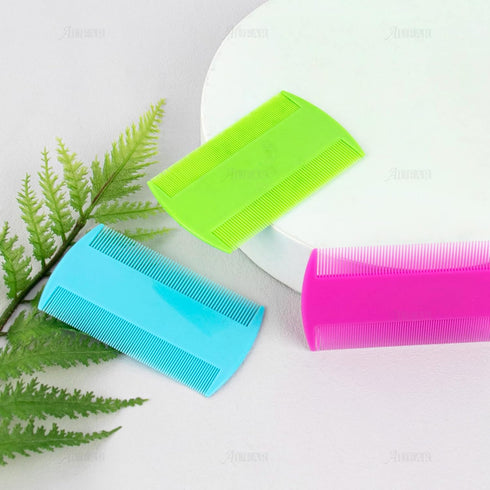 AUEAR 12 Pack Double Sided Fine Tooth Pet Flea Lice Combs for Dogs Cats, Grooming Combs in 6 Colors, Tick Removal Tool