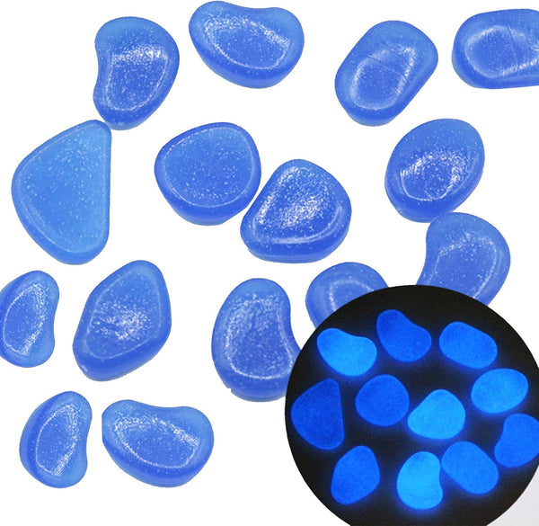 OGIFOAHC 100pcs Glow in The Dark Rocks, Non-Toxic Glowing Stones for Aquarium or Garden Decoration
