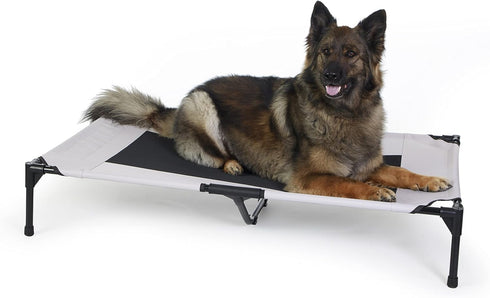 K&H Pet Products Dog Cots Beds for Large Dogs - Elevated Outdoor Dog Cot Bed, Washable, X-Large, Taupe/Black Mesh