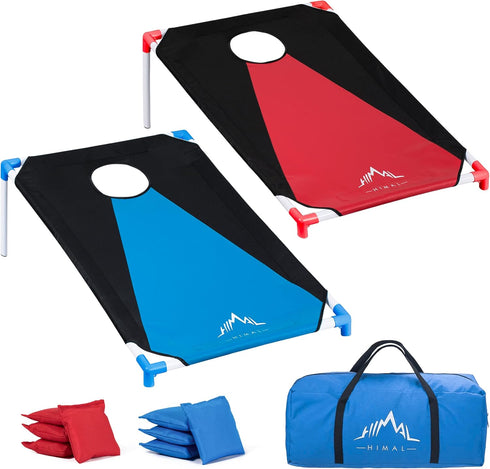 Himal Portable PVC Framed Cornhole Game Set with 8 Bean Bags and