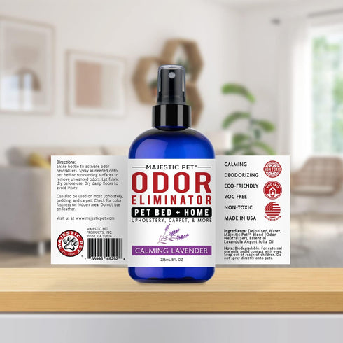 Majestic Pet Pet Bed & Pet Odor Eliminator for Home 8 FI Oz – Dog or Cat Urine Odor Eliminator-Pet Odor Eliminator for Carpet anywhere your Pet Frequents – Dog Deodorizing Spray Calming Lavender Scent