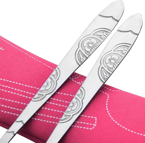 SENHAI 8 Pieces Flatware Set: Knife, Fork, Spoon, Chopsticks - Rustproof Stainless Steel Dinnerware with Case
