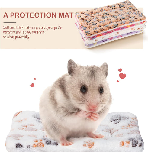 4 Pack Ultra Soft Dog Cat Bed Mat, Cozy Washable Thickened Pet Bed Mat for Small Animals (Vivid Color, 13 x 10 Inches)