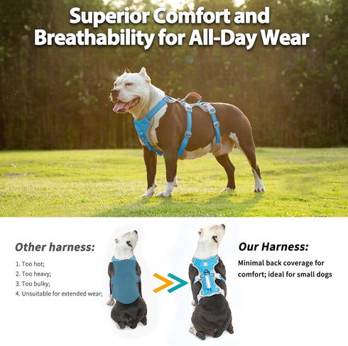 No Escape Dog Harness, Escape Proof Reflective Harness with Padded Handle, Adjustable Vest for Small Dogs