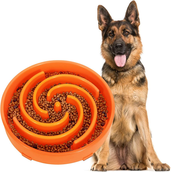 JASGOOD Anti-Gulping Slow Feeder Bowl for Large Medium Dogs, Healthy Design to Stop Bloat and Prevent Choking