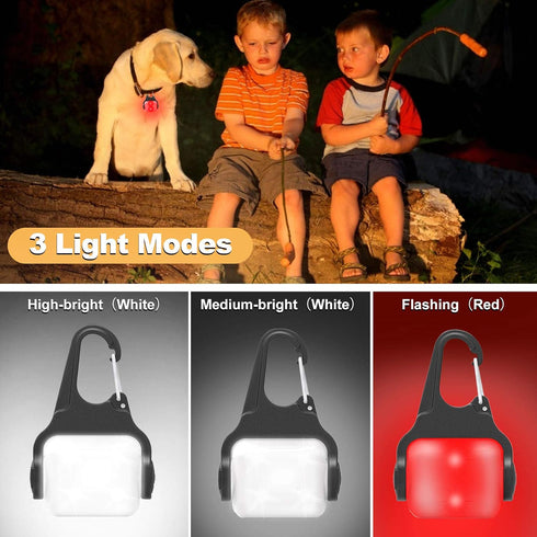 Outopest 3 IP65 Dog Lights for Night Walking, Clip on Dog Collar Light - Modes, USB-C Rechargeable, Waterproof, LED