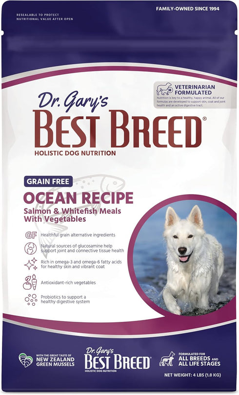 Best Breed Dr. Gary's Grain Free Ocean Recipe Dry Dog Food, Natural for All Breeds and Sizes, 4lbs