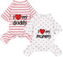 2-Pack Cotton Dog Pajamas - Lightweight Dog Onesies for Small Medium Dogs and Cats, I Love My Mommy/Daddy Printed Pet