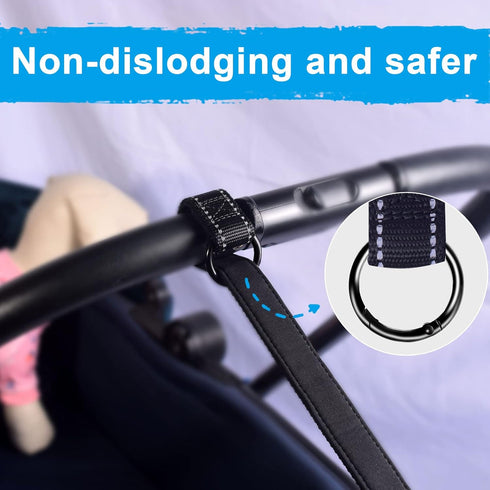 PetBonus 2 Pack Short Dog Leash, Adjustable Soft Padded Handle, Reflective Design & Safety Wrist Strap (Black)