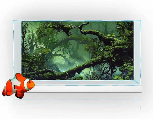Foggy Forest Terrarium Background, 48x24 inches Polyester Background for Tropical Reptile Habitat