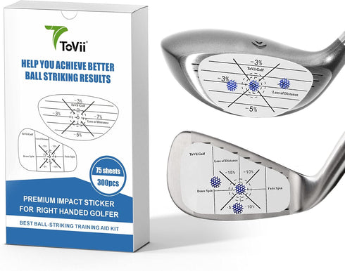 ToVii Golf Impact Tape Set, 200Pcs ~300Pcs for Club Impact Stickers, Useful Training Aid