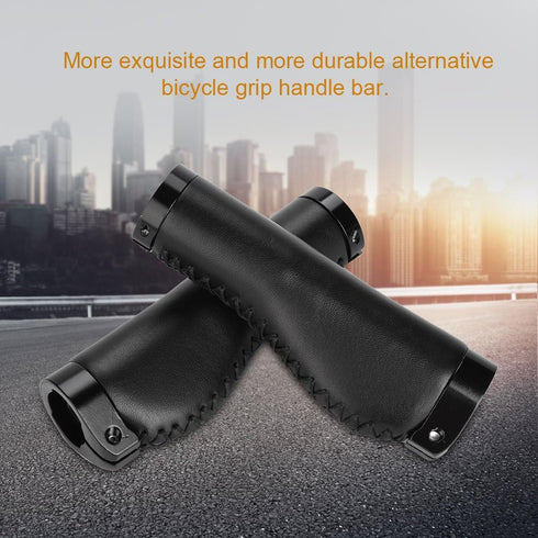 VGEBY1 Lockable Bike Handlebar Grips, PU Leather Retro Replacement Grips