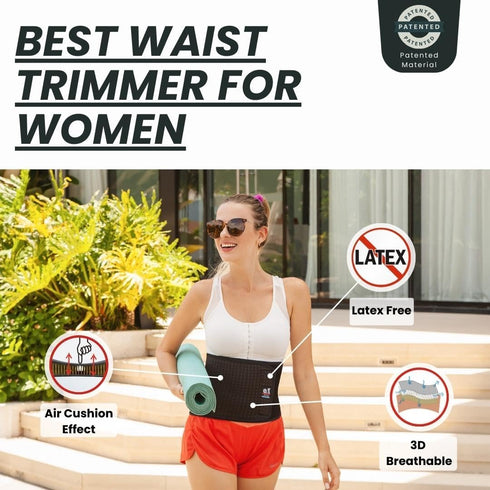 IRUFA,WA-OS-11,3D Trimmer, Breathable Spacer Fabric Waist Body Shaper, Abdominal Binder, Black