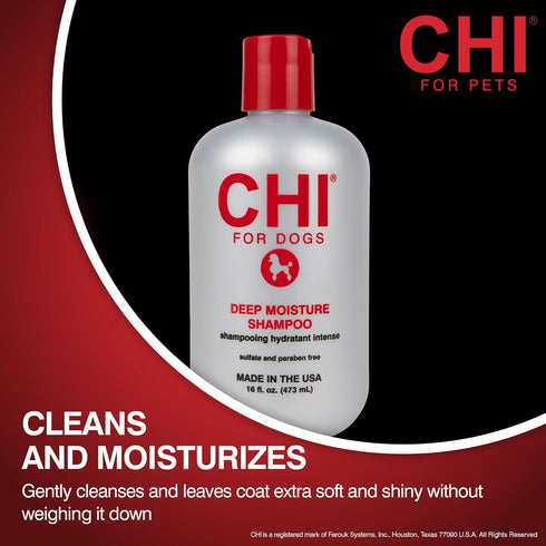 8 16 Oz CHI for Dogs Deep Moisture Shampoo, pH Balanced Hydrating Dog Shampoo for Dry Skin, Sulfate and Paraben Free