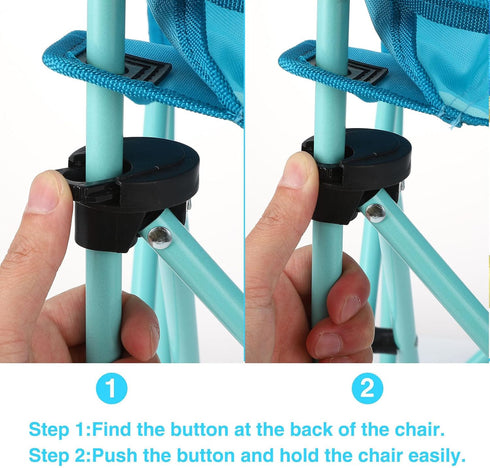 KABOER Kids' Outdoor Camping Chair with Cup Holder - Portable Lawn & Beach Seating